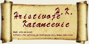 Hristivoje Katančević vizit kartica
